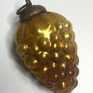 Vintage Kugal Mercury Glass Grape Cluster Pinecone Brown Christmas Ornament
